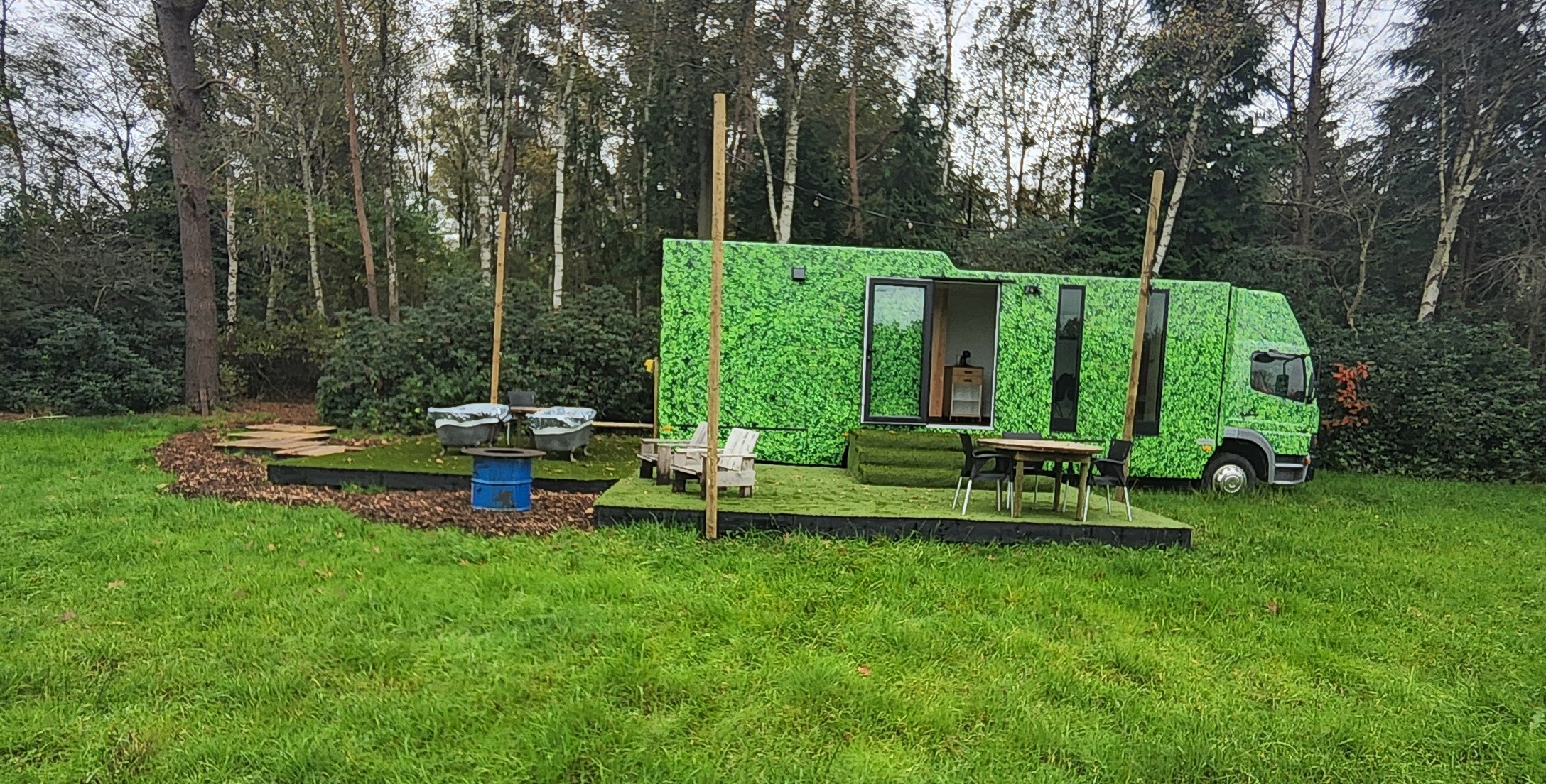 baden in een warm bad buiten